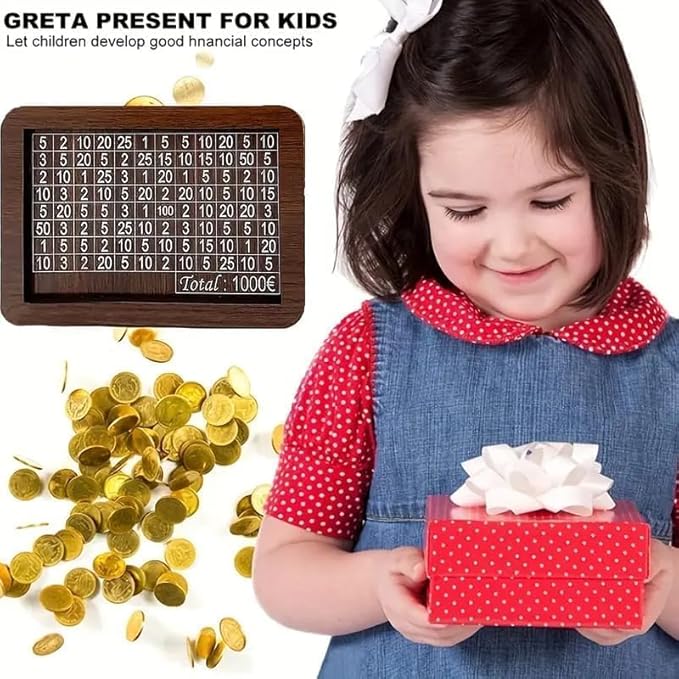 ₹1 Lakh Savings Challenge Money Bank – Wooden Edition