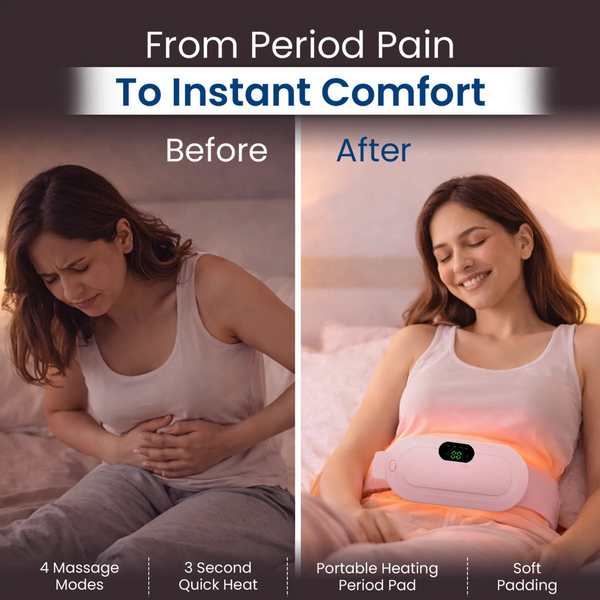 Cordless Period Comfort Belt – Heat & Vibration Therapy