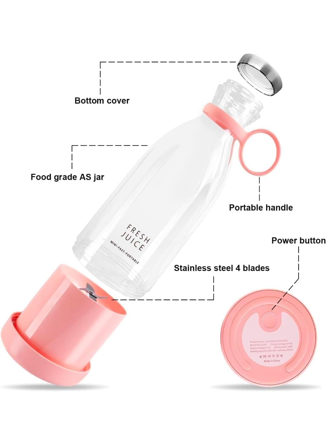 Portable Electric Juicer Blender Bottle – USB Rechargeable