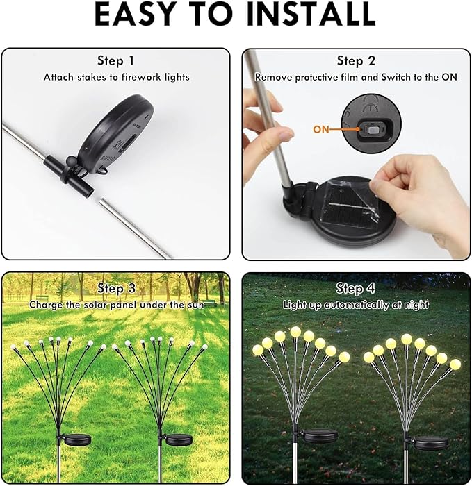 Solar Firefly Light (8 LED) – Outdoor Waterproof Garden Decor