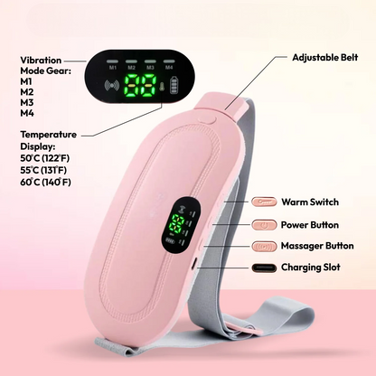 Cordless Period Comfort Belt – Heat & Vibration Therapy